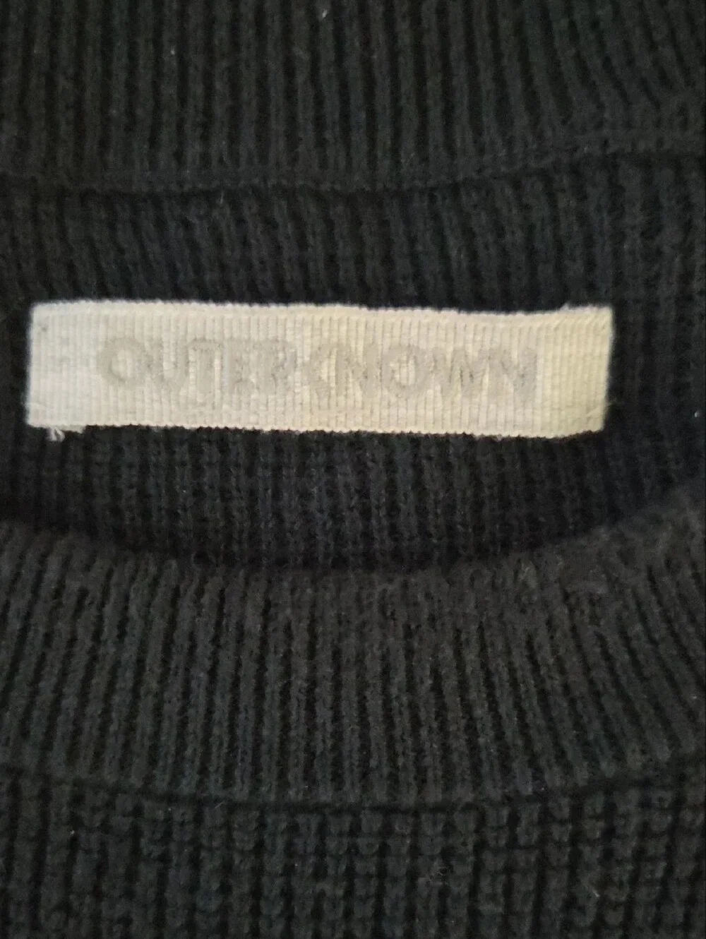 Outerknown Nostalgic Striped Waffle Knit Sweater Black Rainbow Men's Large